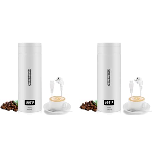 HASTHIP® Electric Kettle 0.4 Litre 300W Portable Water Bottle Hot Tea Mug Multipurpose Food Grade Fast Boil Auto Shut Off Travel LCD Smart Temperature Display 2PCS HASTHIP® Electric Kettle 0.4 Litre 300W Portable Water Bottle Hot Tea Mug Multipurpose Food Grade Fast Boil Auto Shut Off Travel LCD Smart Temperature Display 2PCS